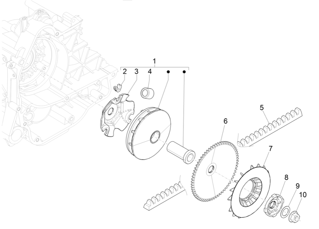 Variateur Vespa Sprint 4 temps et 3 soupapes (injection euro5 IGET)