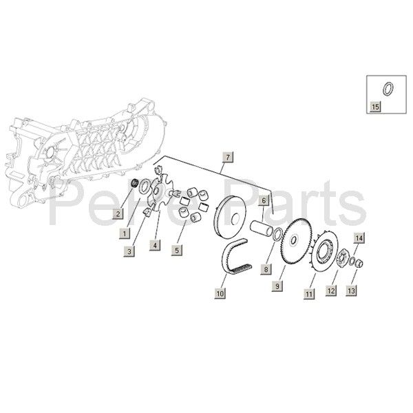 Accessoires Vario + Aprilia Mojito Custom 2t (moteur Piaggio) 2004 - 2010