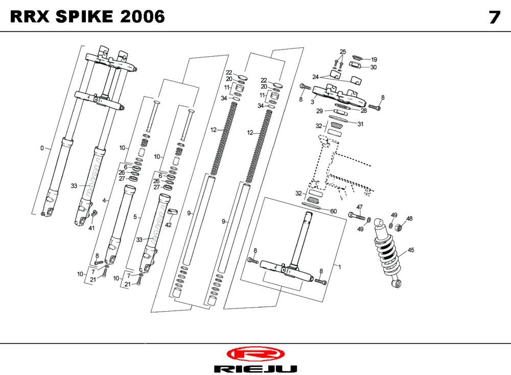 Suspension 2 Rieju Spike-X bleu 2009 2 temps