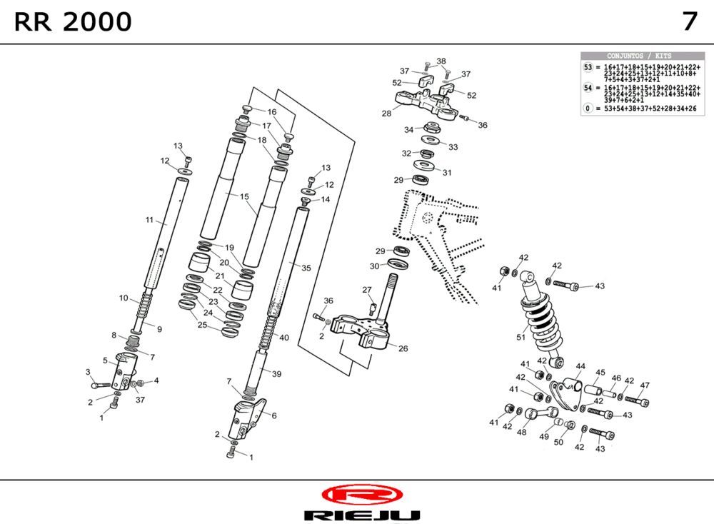 Suspension Rieju RR noir 2001 2 temps