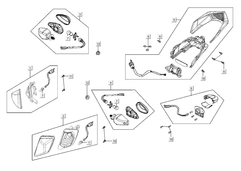 Éclairage - Feux clignotants Kymco K-Pipe 4 temps Blanc