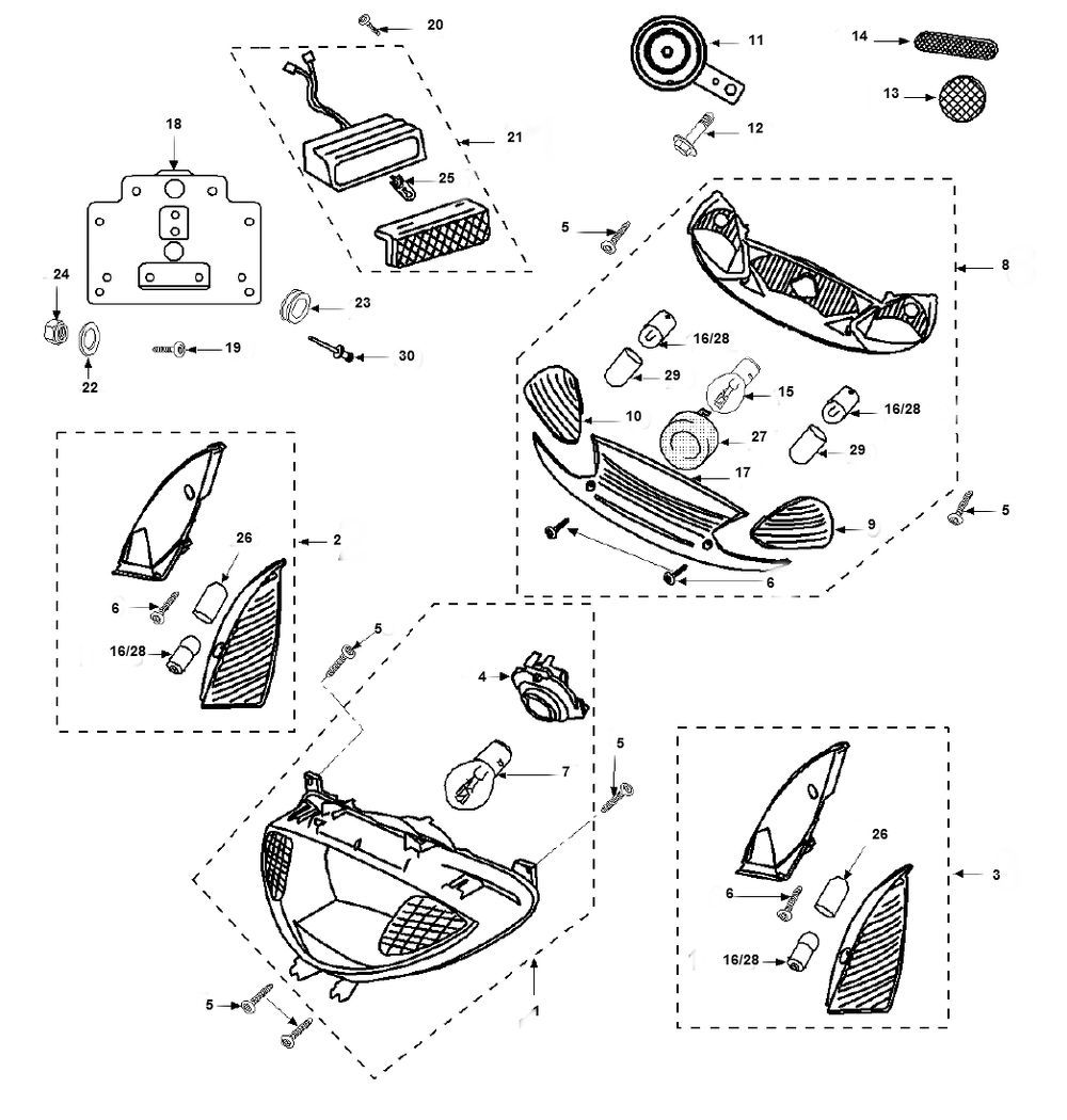 Eclairage Peugeot Vivacity 2 E2 2 temps