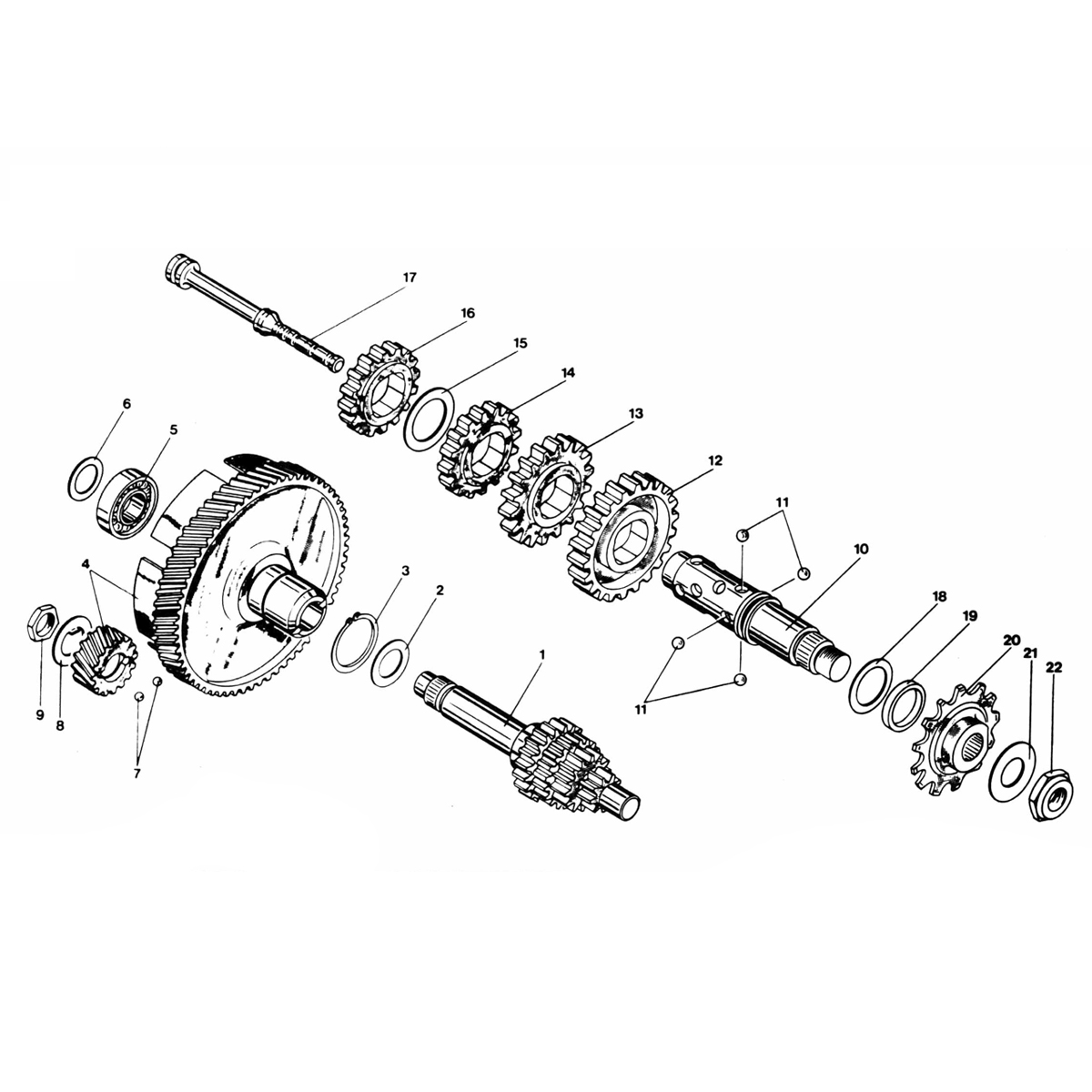 Boite de vitesse 4V Foot Zundapp GTS 50 529-020 tm 026