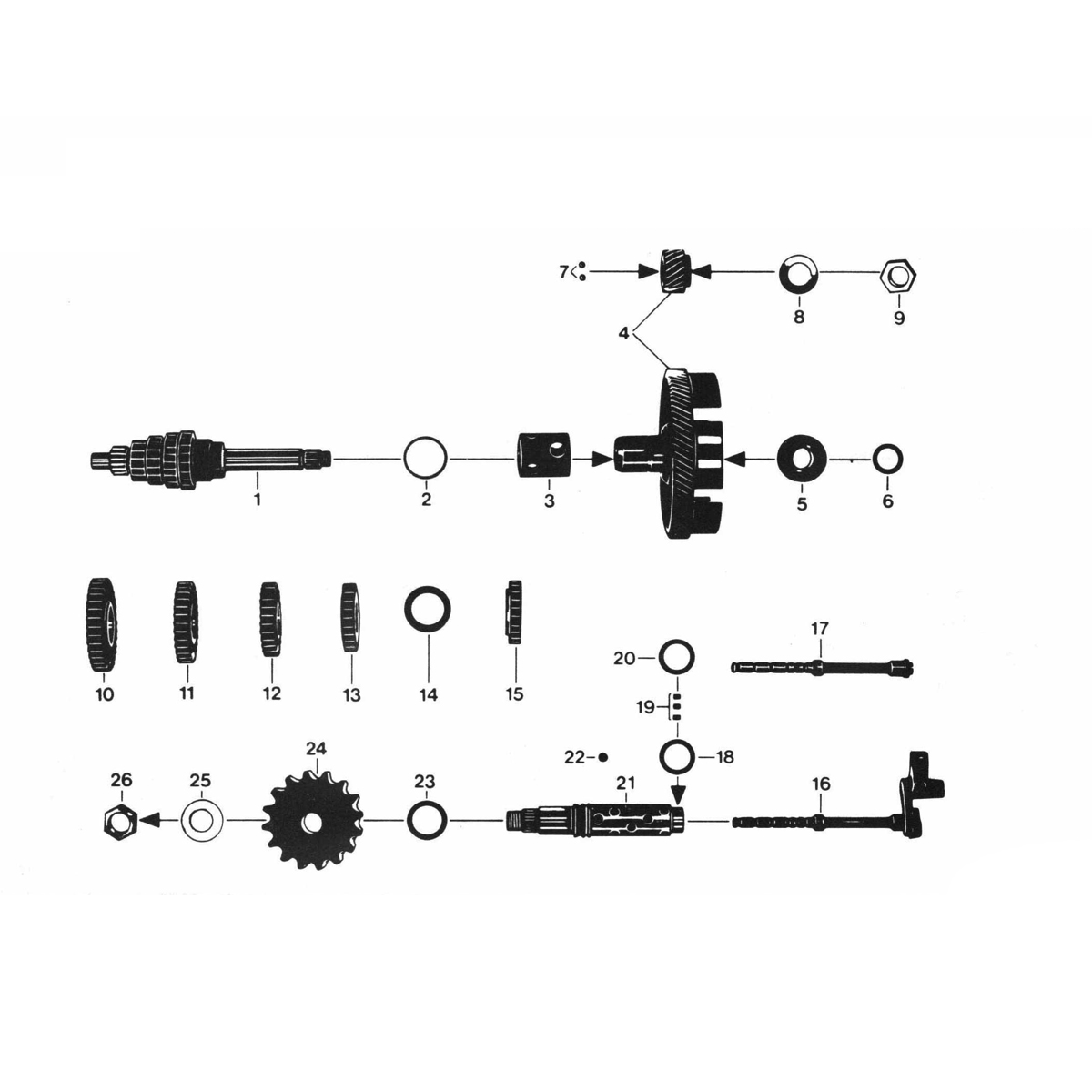 Boite de vitesses 5V Foot Zundapp GTS 50 529-028 et 029