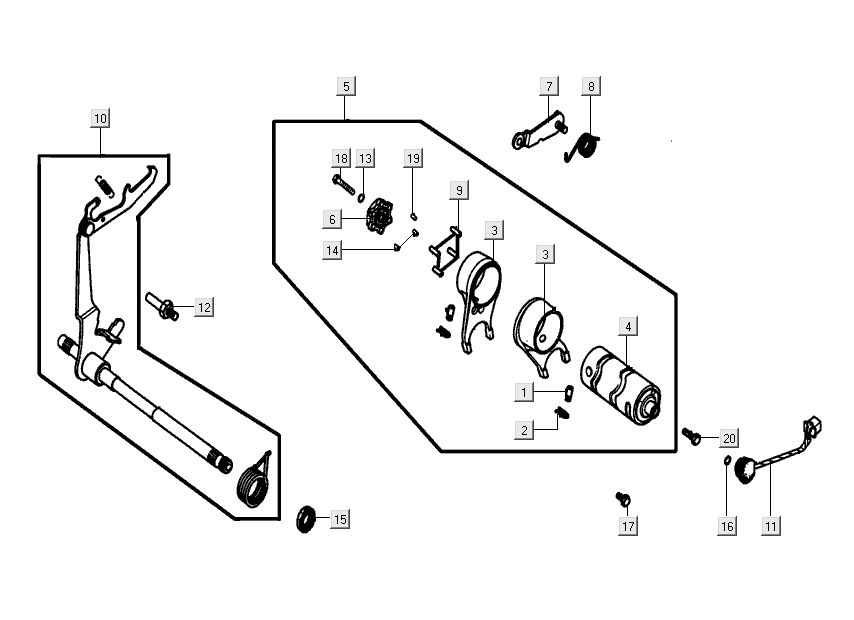 Pièces de boîte de vitesses Kymco Nexxon 4 temps gris foncé