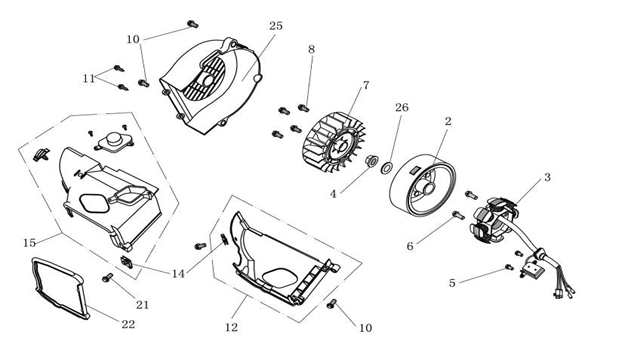 Chine Flywheel Ape50 marron