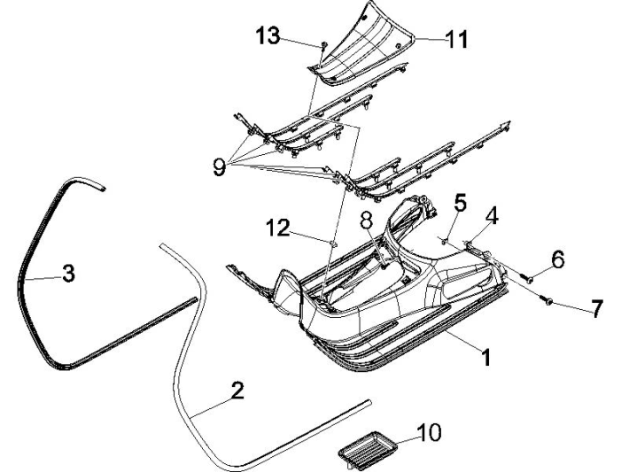 MarchepiedVespa GTS 300 ie 2008-2016 (avec et sans ABS) gris titane 707/C