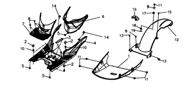 Marchepiedet couvre-cadre 2 Sym Symphony ST 200I bleu/noir/argent