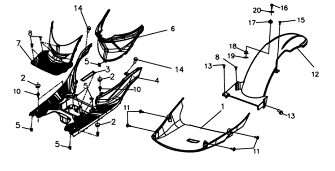 Couvre-repose-pieds Sym Symphony ST E3 Light Black (BK-7C)
