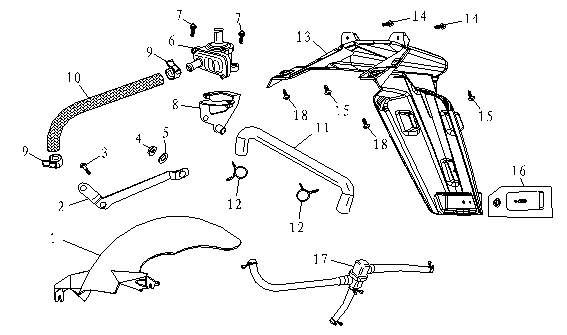 Garde-boue avant arrière AGM fox blue gloss