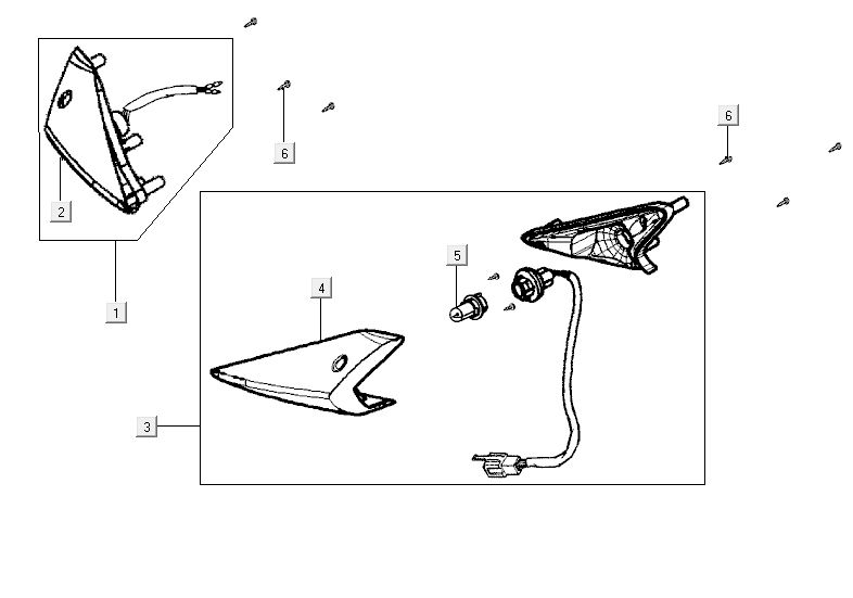 clignotants avant Kymco Agility RS 4 temps blanc 09