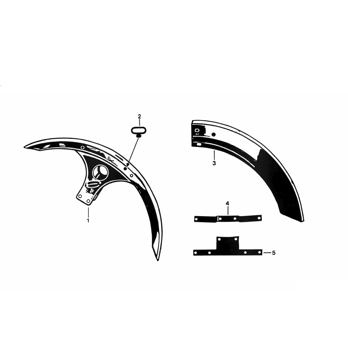 Garde-boue avant - Garde-boue arrière Zundapp KS 50 530-010, 011, 012, 014 et 500