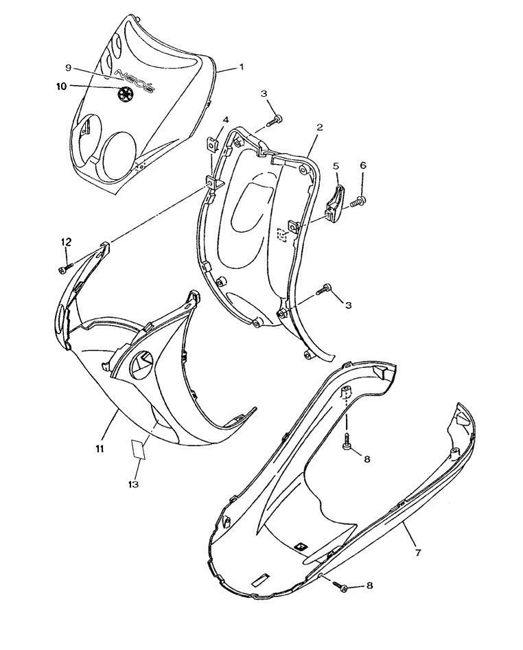 Protège-jambes avant Yamaha Neo 2 temps (2003 à 2008)