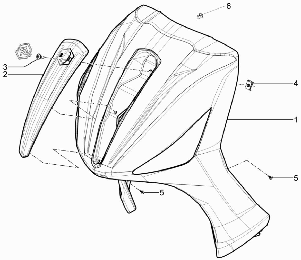 Panneau avant du Piaggio Beverly 300 IE ABS E4 2016 - 2020 (EMEA)