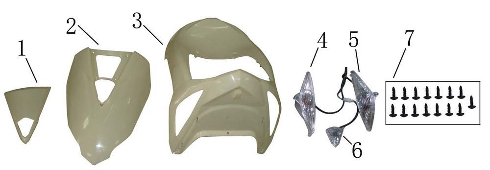 Clignotants capot avant China Fly blanc