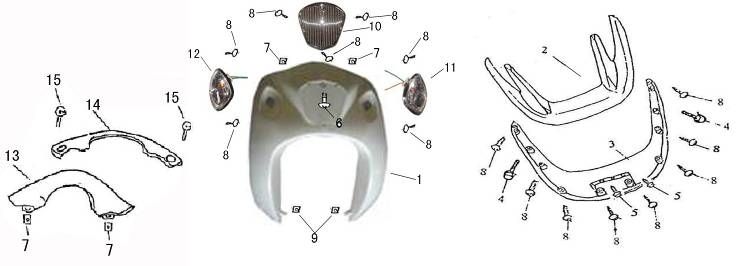 Clignotants de capot avant China GT blanc
