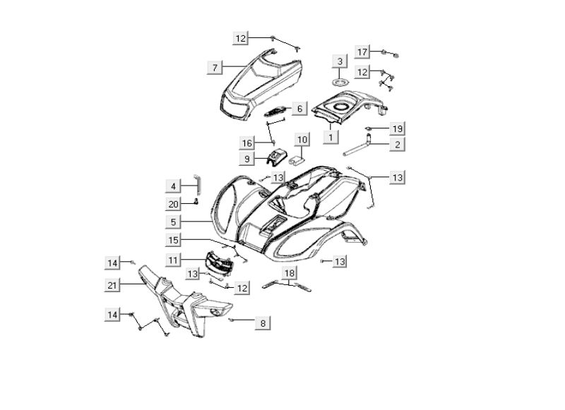 Capot avant Kymco MXU 150