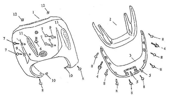 Cache avant Fosti Retro 125cc