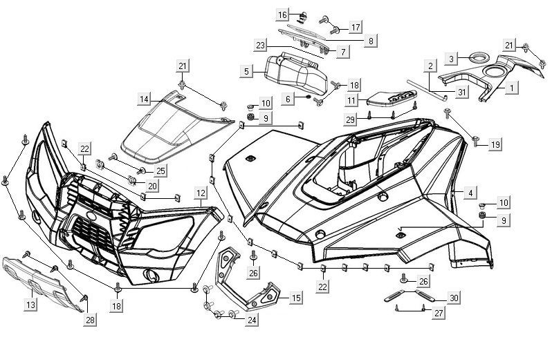 Couvertures avant Kymco MXU 300R