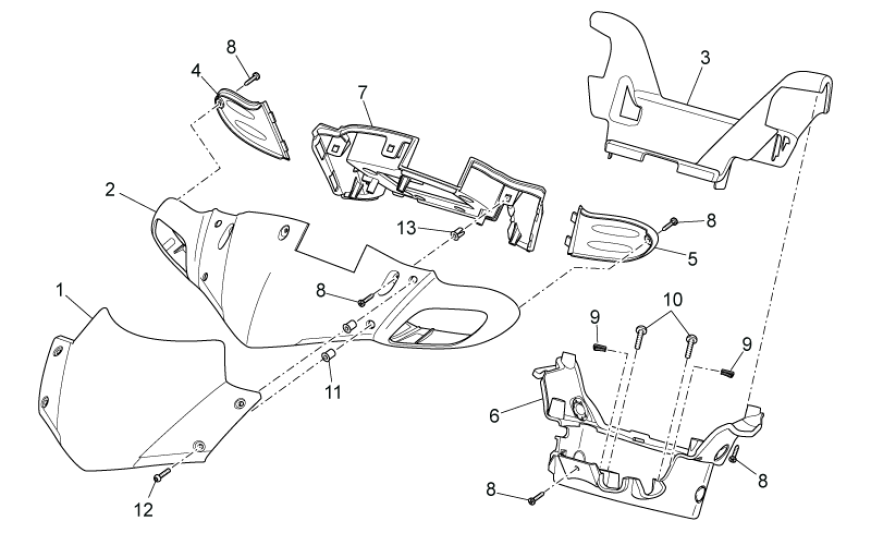 Couvercles avant I Aprilia SR 50 H2O ie+carb 2004-2009