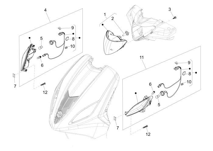Clignotants Piaggio New Fly 4 temps 4 soupapes