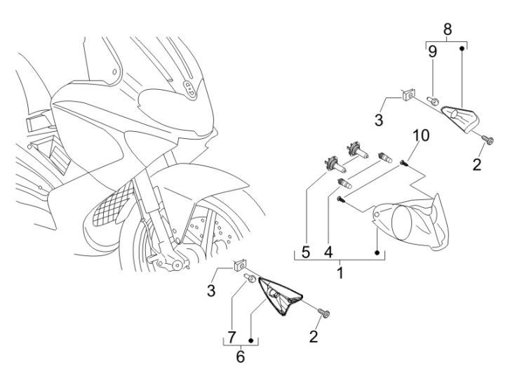Feux avant - Clignotants Gilera Runner 200cc VXR 4 temps 2006