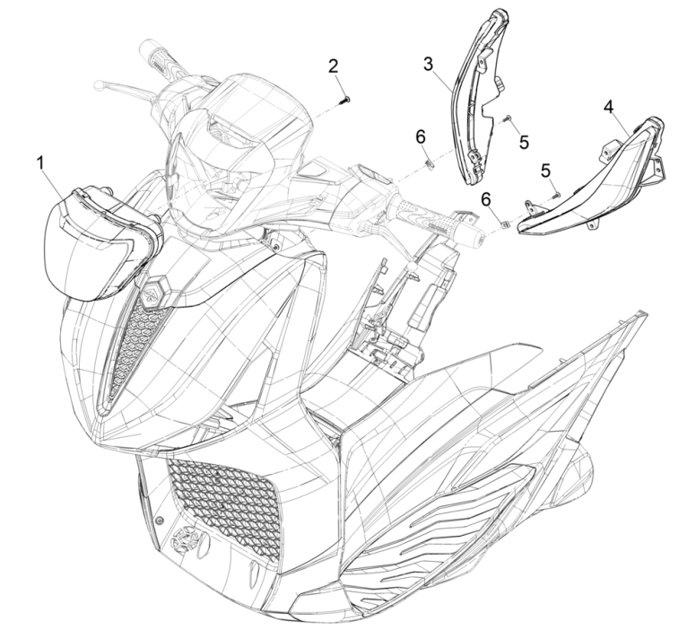 Feux avant - Piaggio Beverly 300 4T 4V HPE ABS E5 2021-2022 (EMEA)