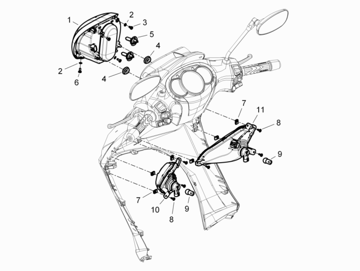 Feux avant - Clignotants Piaggio Beverly 350 E3 Sport Touring 2013-2014
