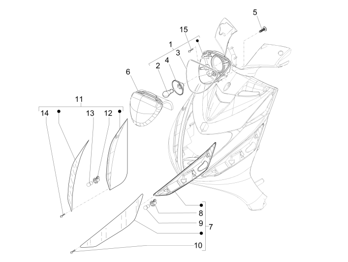 Feux avant - Clignotants Piaggio Zip 50 SP 2006-2013
