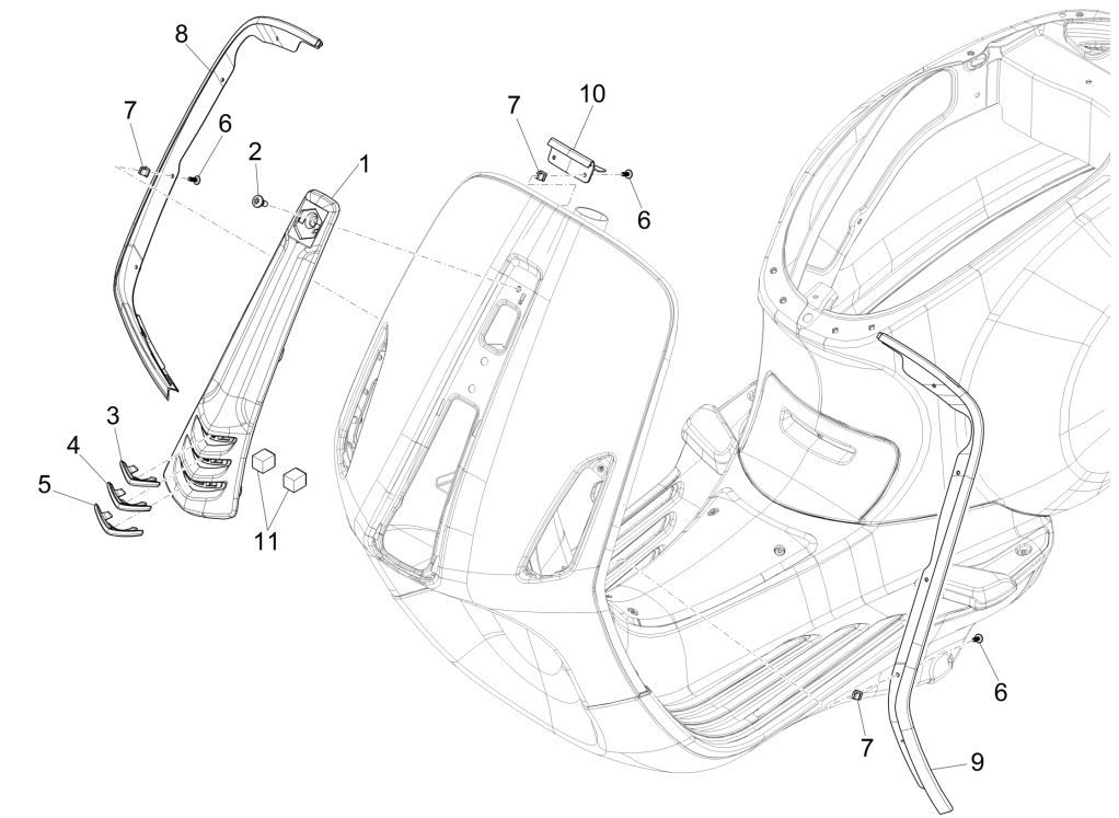 Plaque avant Vespa Primavera 125 4T 3V IE ABS