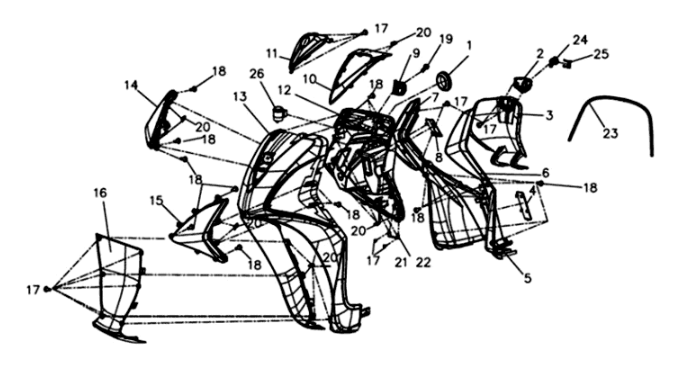 Façade et placage Sym Symphony ST E3 blanc (WH-006)