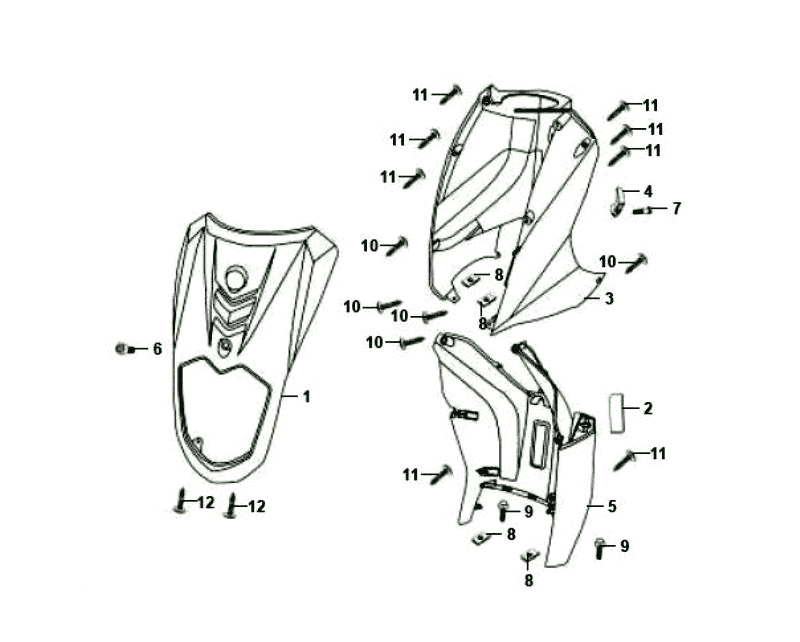 Plaque intérieure Clignotants Sym Orbit (BK00C) noir