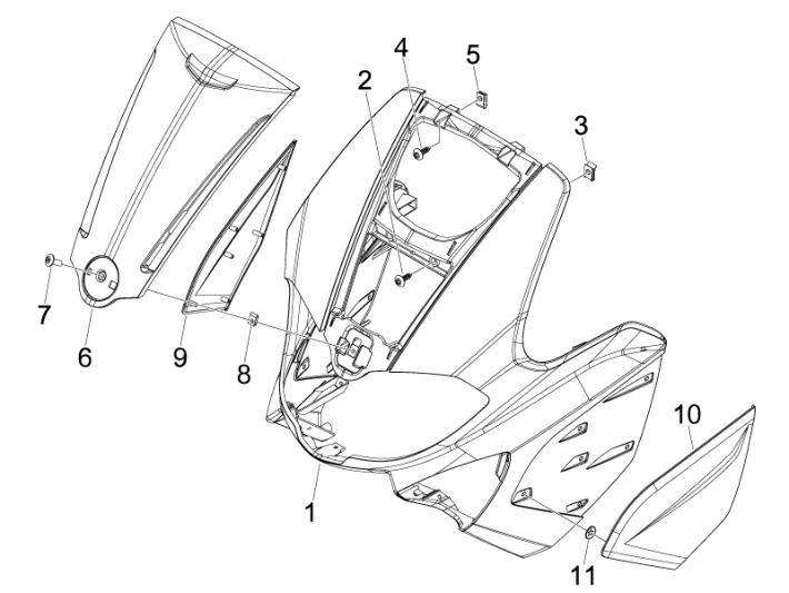 Plaque avant Gilera Runner 50 SP 2010-2017 blanc 544