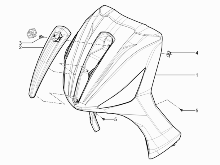 Plaque avant Piaggio Beverly 350 E3 Sport Touring 2013-2014 bleu nuit 222/A