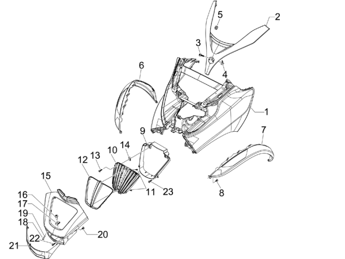 Plaque avant Piaggio MP3 300LT Sport 2009-2014 étoile blanche 595