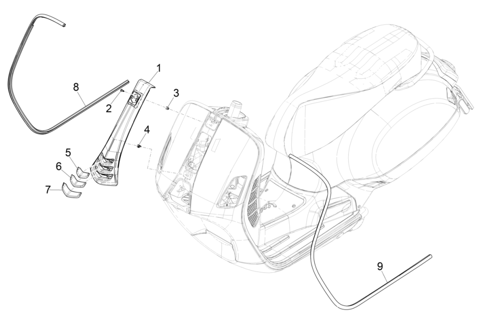 Plaque avant de la Vespa GTS 125 4T E5 ABS 2021 (EMEA)
