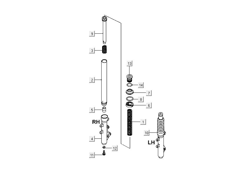 Patte avant Kymco New Dink 4 temps gris foncé