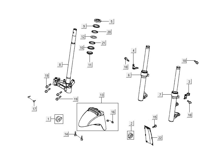 garde-boue avant Kymco Sento 4 temps Blanc