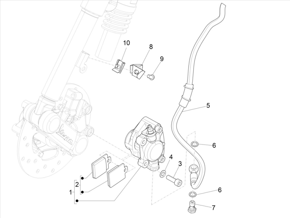Frein avant Vespa Elettrica 25/MH SCH E5 2021 (EMEA)