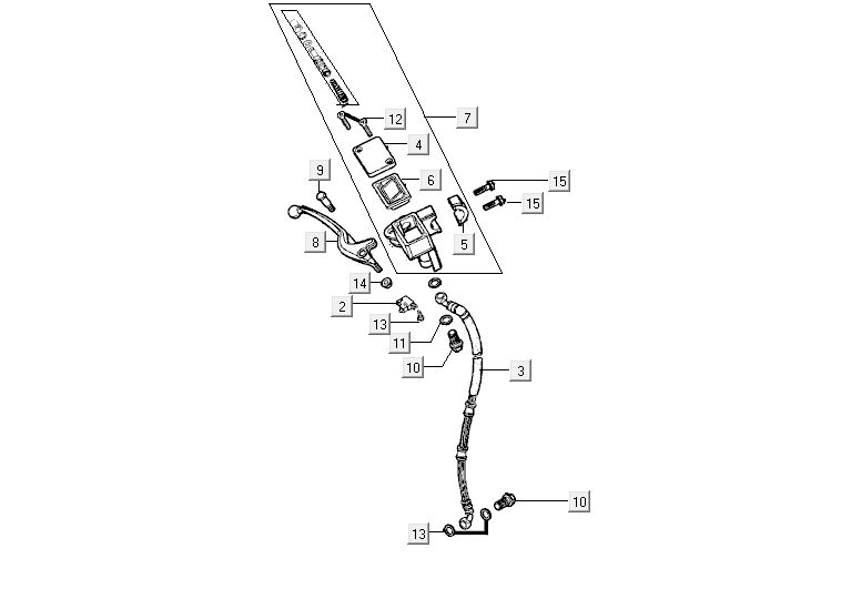 Frein avant Kymco Agility 10' 4 temps argent