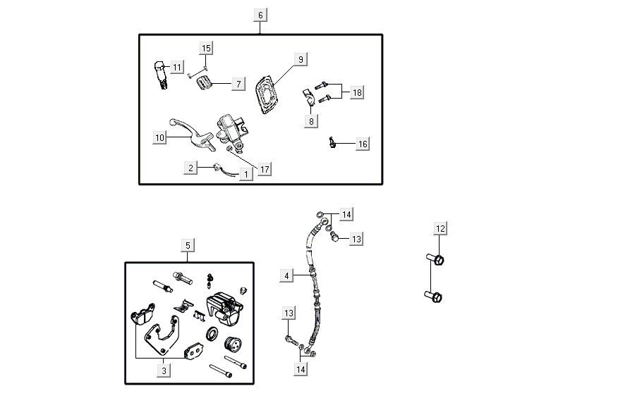 Frein avant Kymco Agility 16'+ injection 4 temps euro4 bleu mat