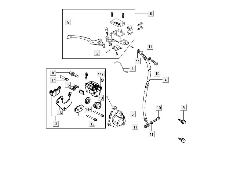 Frein avant Kymco City 16' 4 temps gris foncé