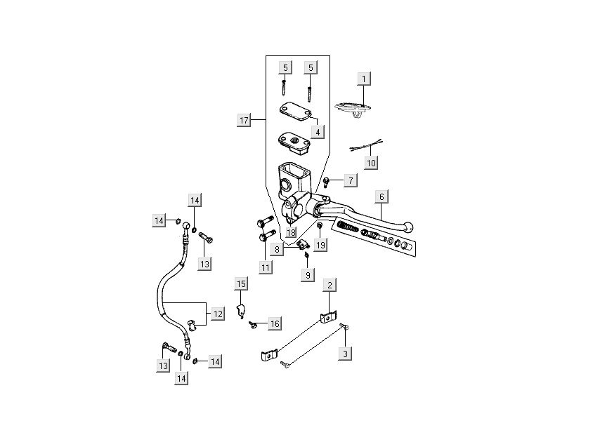 frein avant Kymco Dink LC 2 temps argent
