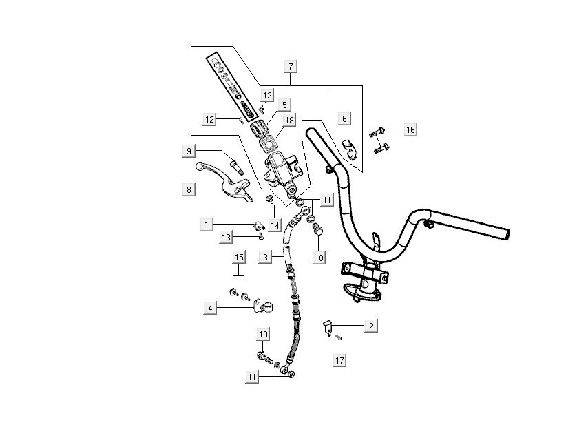 frein avant Kymco Grand Dink 2 temps Champagne