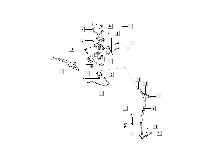 frein avant Kymco Sento 4 temps Rouge