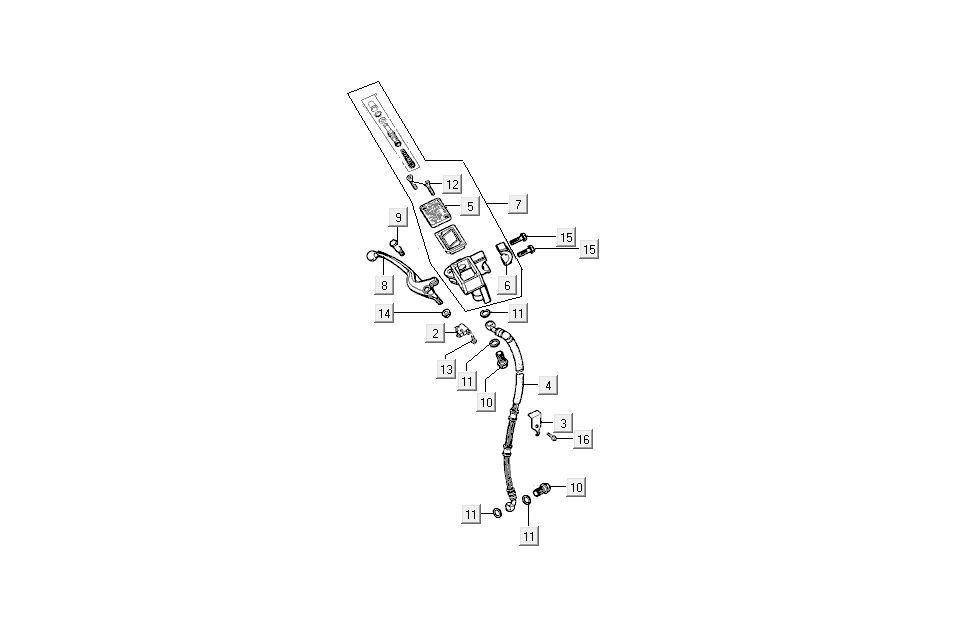 frein avant Kymco Super9 AC 2 temps nm argent - noir