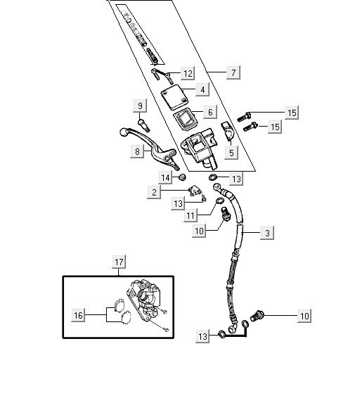 Frein avant Kymco VP50 4t ac techo silver