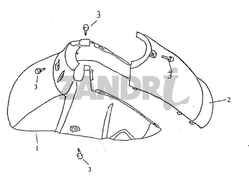 Garde boue avant BTC Grande Retro GT1 noir crème