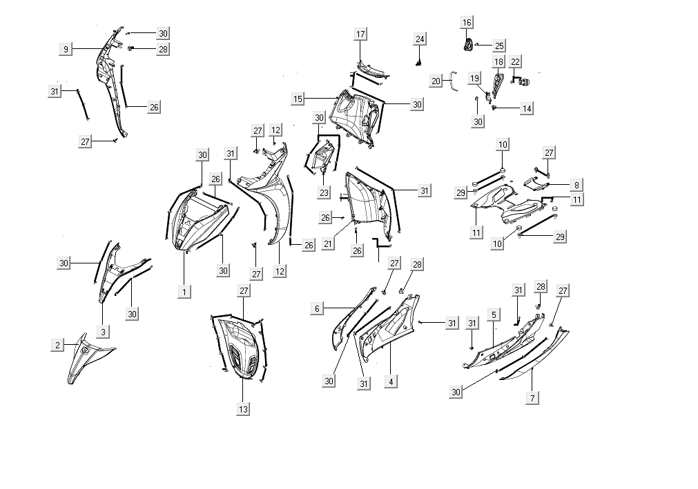 Garde boue avant Kymco People S 50i E4 Matt Grey