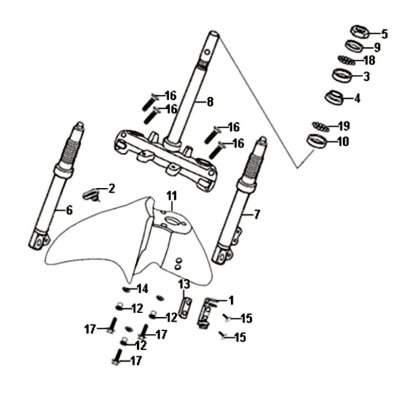 Garde boue avant Sym Symphony ST euro4 (WH-006) blanc